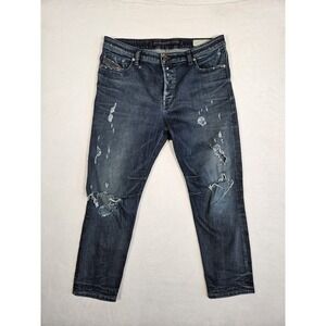 Diesel Eazee Relaxed Boyfriend Denim Jeans 32x32 ACTUAL  34x24 Mended Distressed